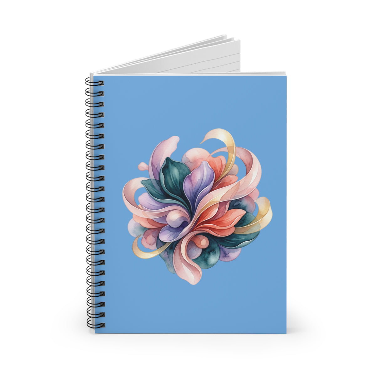 Floral Swirl Spiral Notebook — Ruled Journal for Notes & Sketches