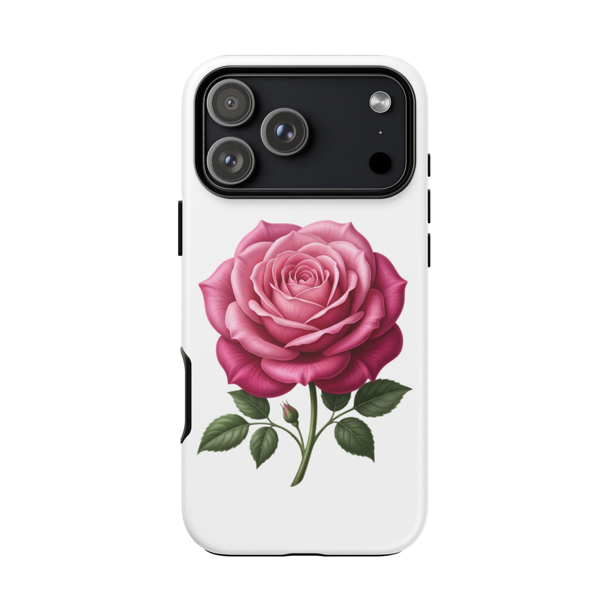 Pink Rose Tough Phone Case — Floral Protective iPhone Cover