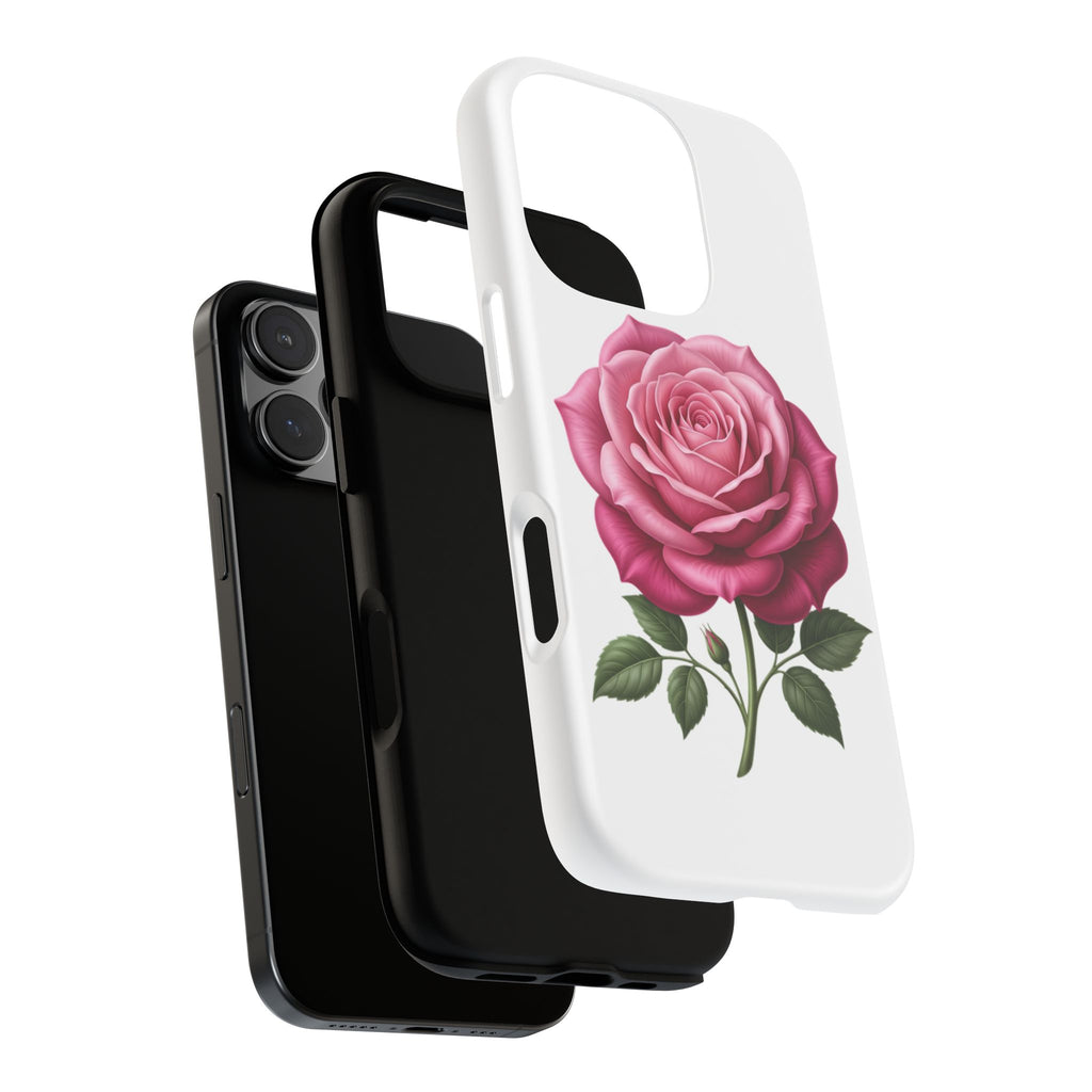 Pink Rose Tough Phone Case — Floral Protective iPhone Cover