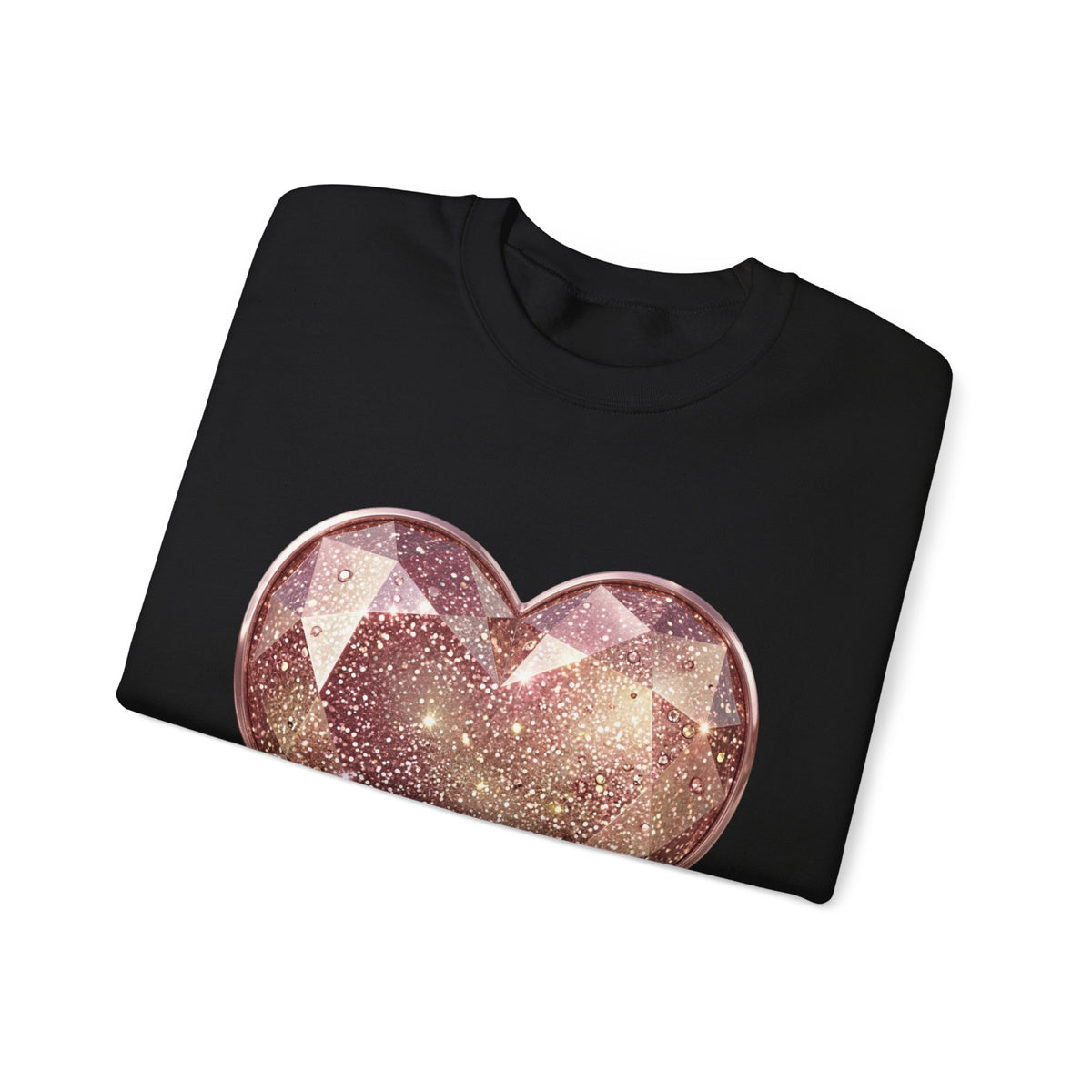 Glitter Gem Heart Sweatshirt — Sparkling Pink Heart Crewneck