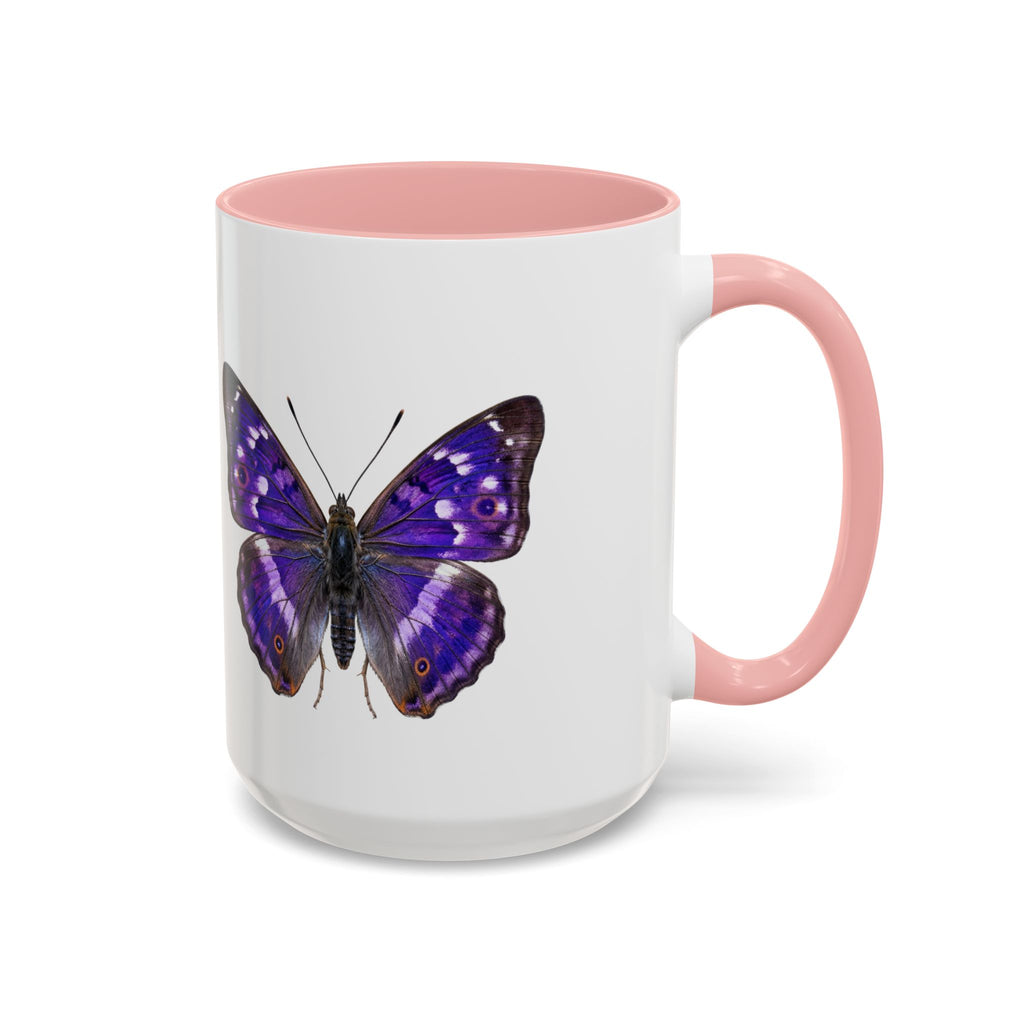 Purple Butterfly Accent Coffee Mug – Elegant Floral Butterfly Ceramic Cup