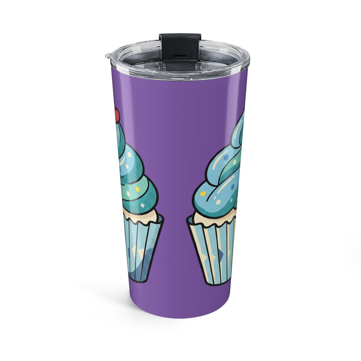 Blue Cupcake 20oz Tumbler- Light Purple Blue Sweet Treats Insulated Travel Mug