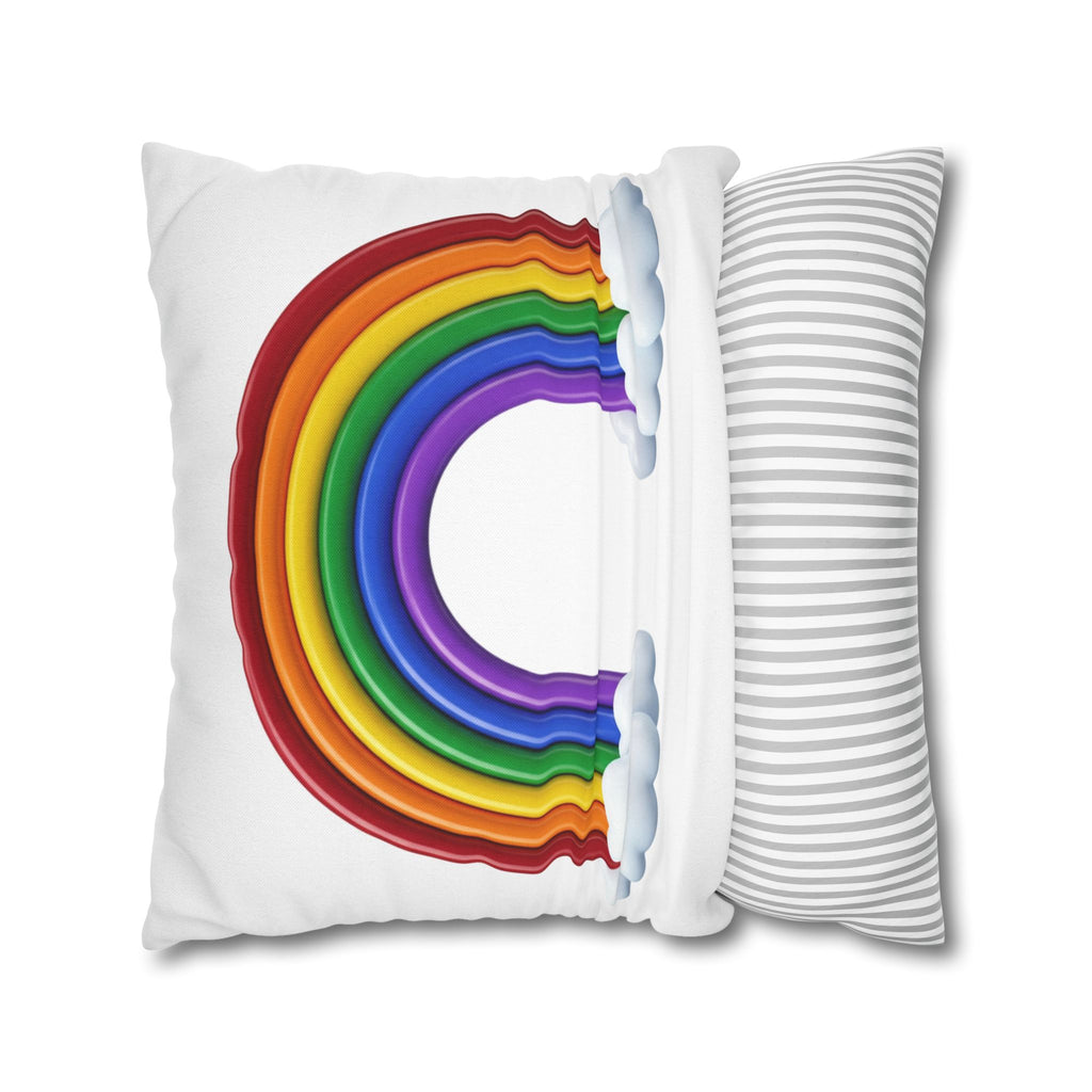 Rainbow Spun Polyester Square Pillowcase
