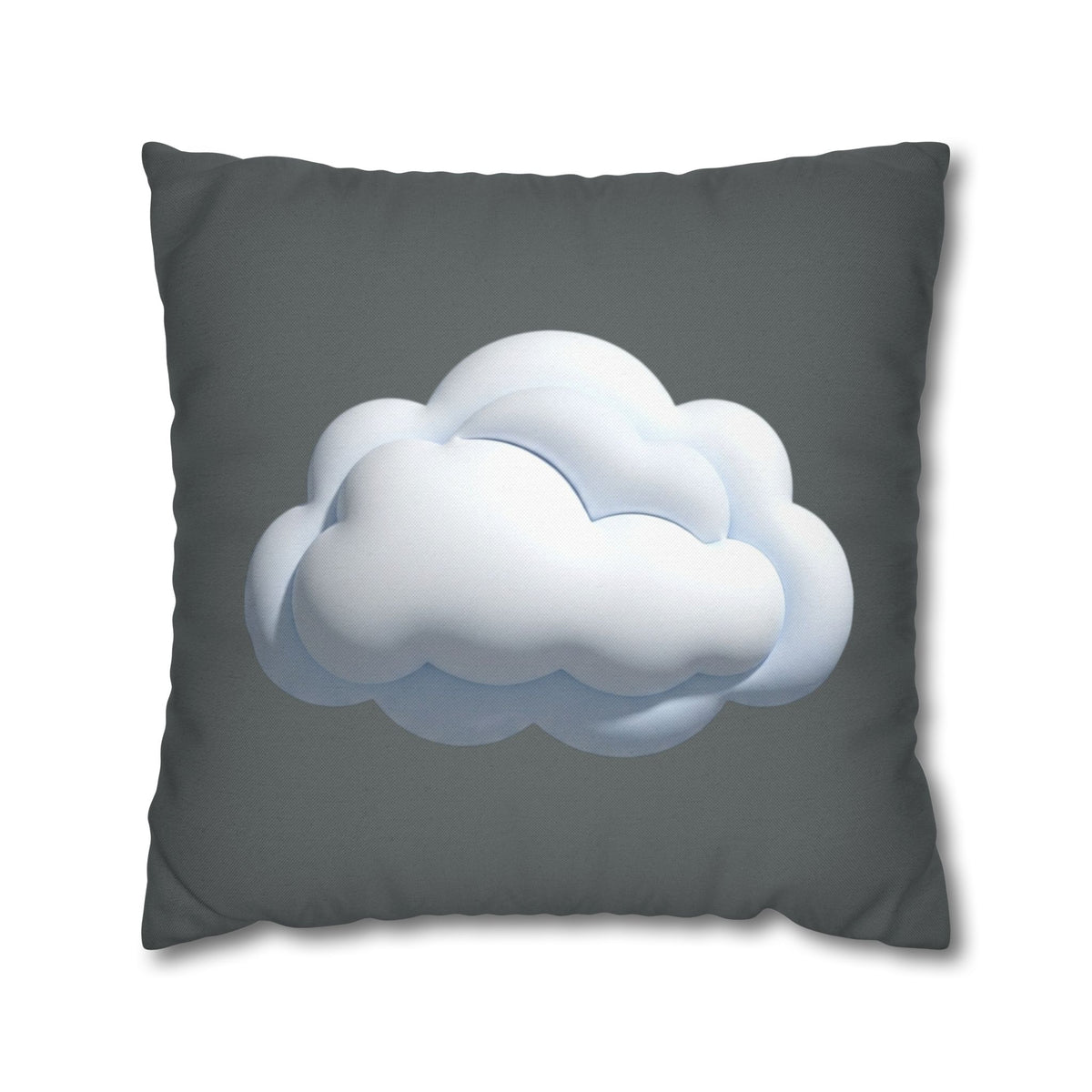 Cloud Graphic Dark Grey Pillowcase — Whimsical Grey Decorative Throw Pillow Cover
