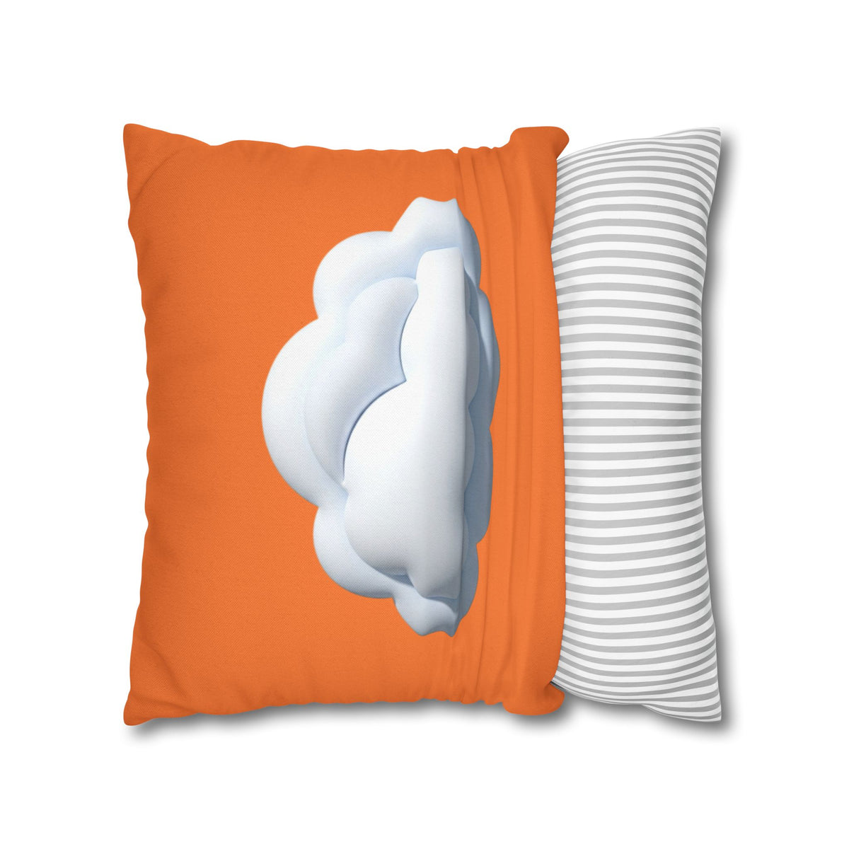Cloud Graphic Orange Pillowcase — Orange Decorative Throw Pillow Cover