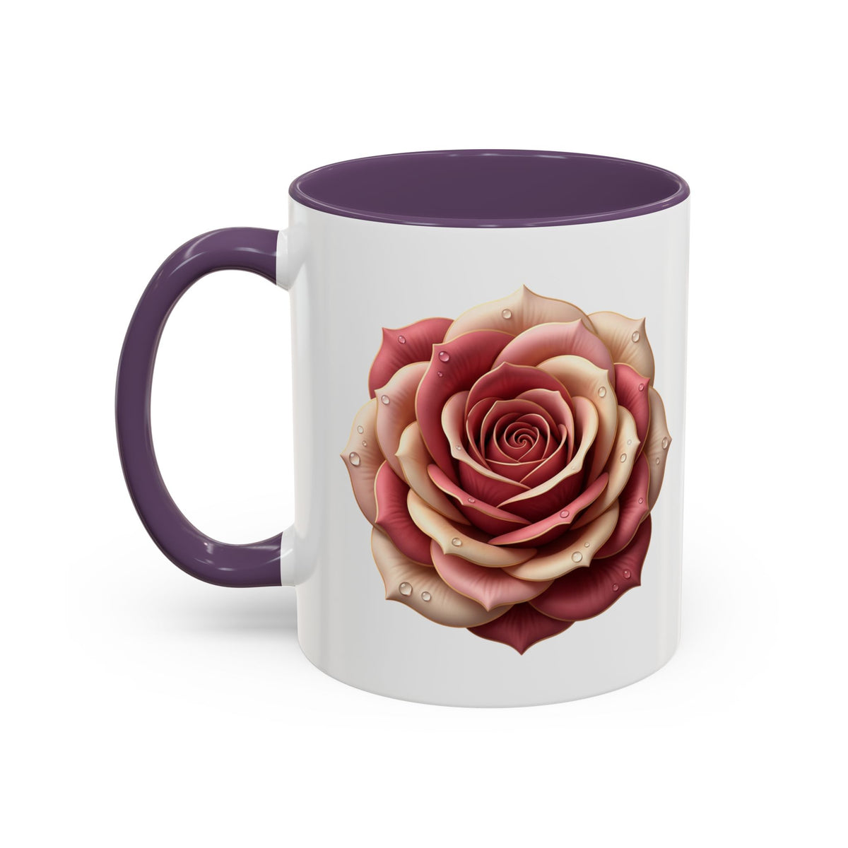 Rose Waterdrop Accent Coffee Mug — Floral 11/15oz