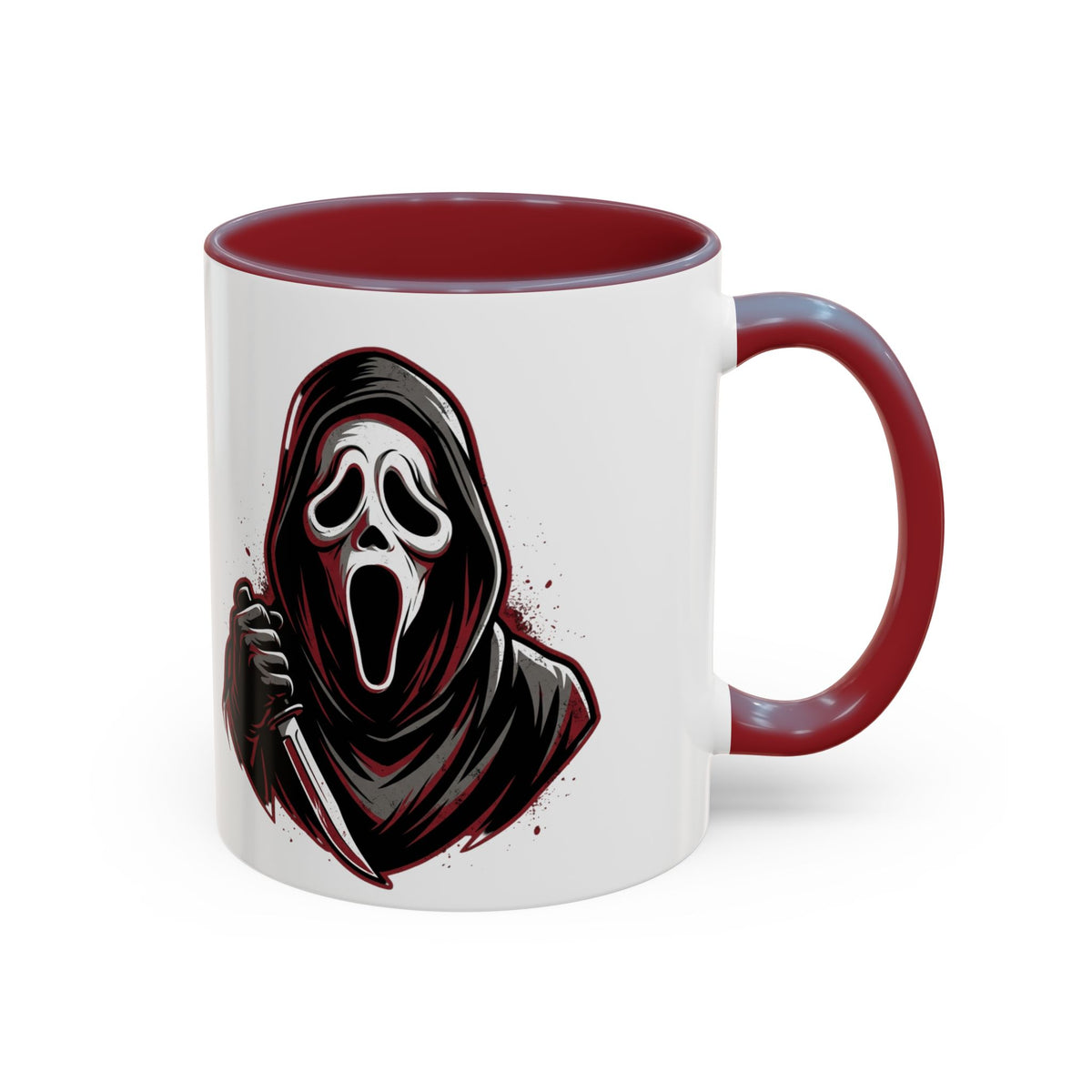 Scream Mask Accent Coffee Mug — Horror Killer Design (11/15oz)