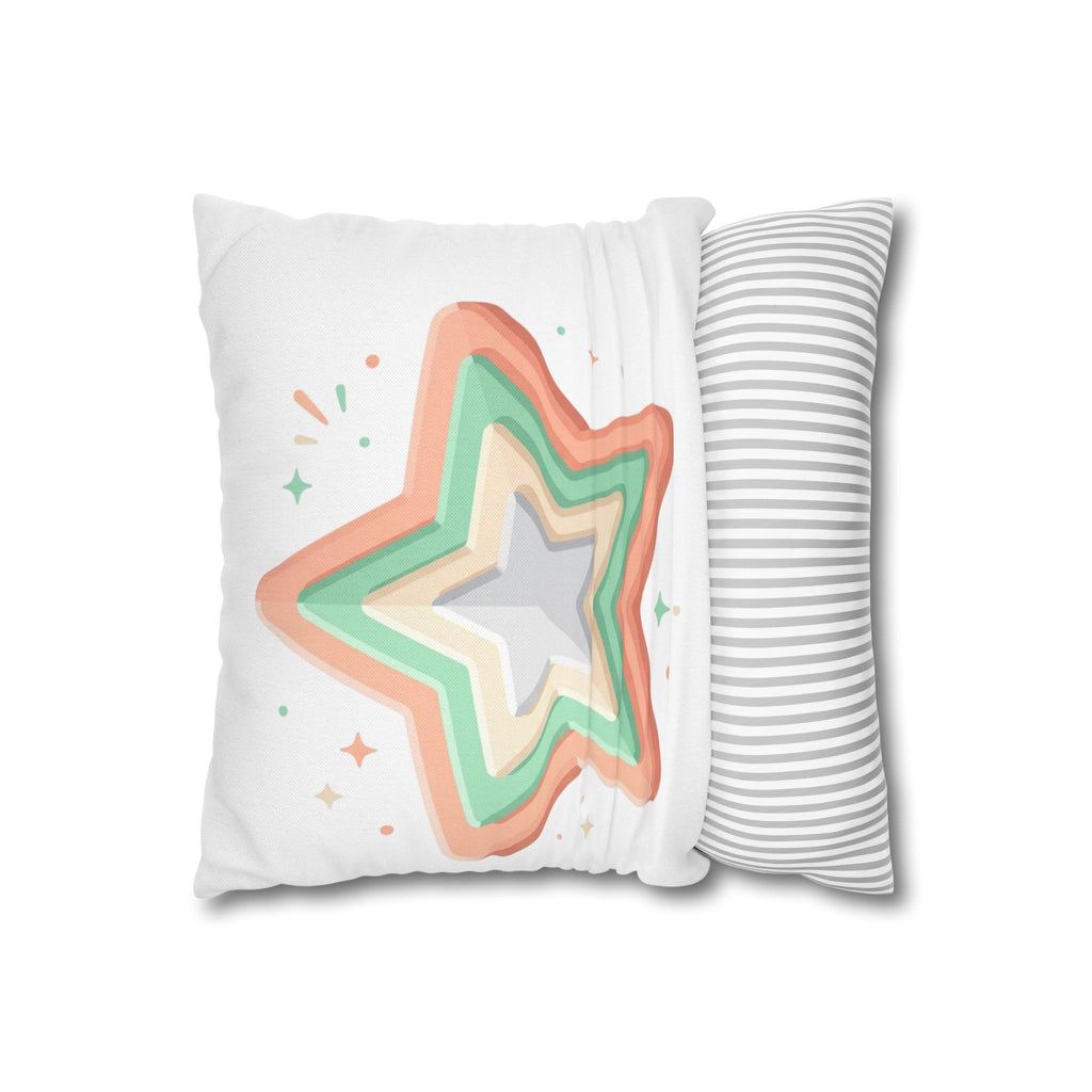 Star Shape Spun Polyester Square Pillowcase