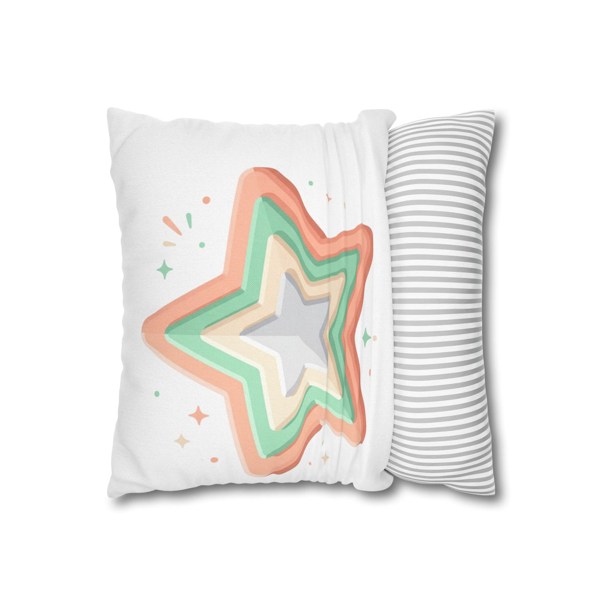 Star Shape Spun Polyester Square Pillowcase