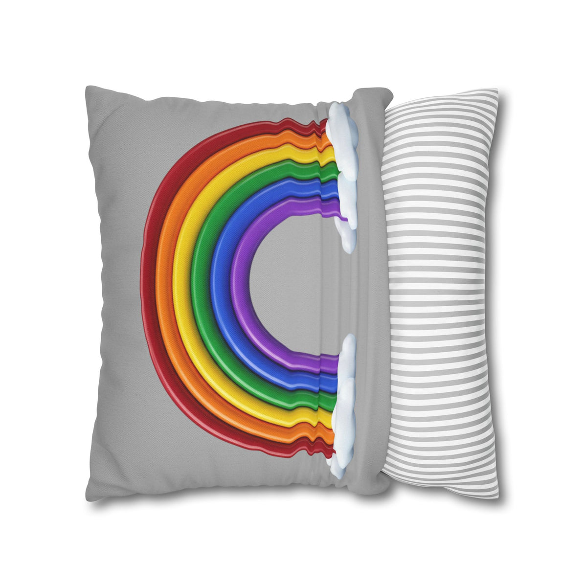 Rainbow Grey Spun Polyester Square Pillowcase