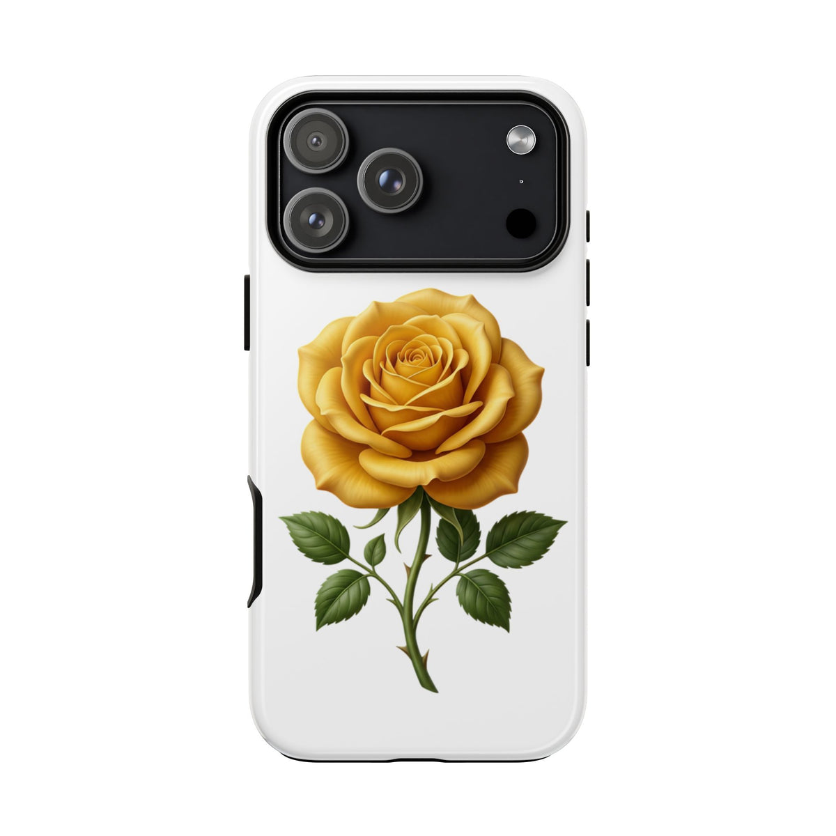 Yellow Rose Phone Case — Vintage Floral Tough Protective Cover