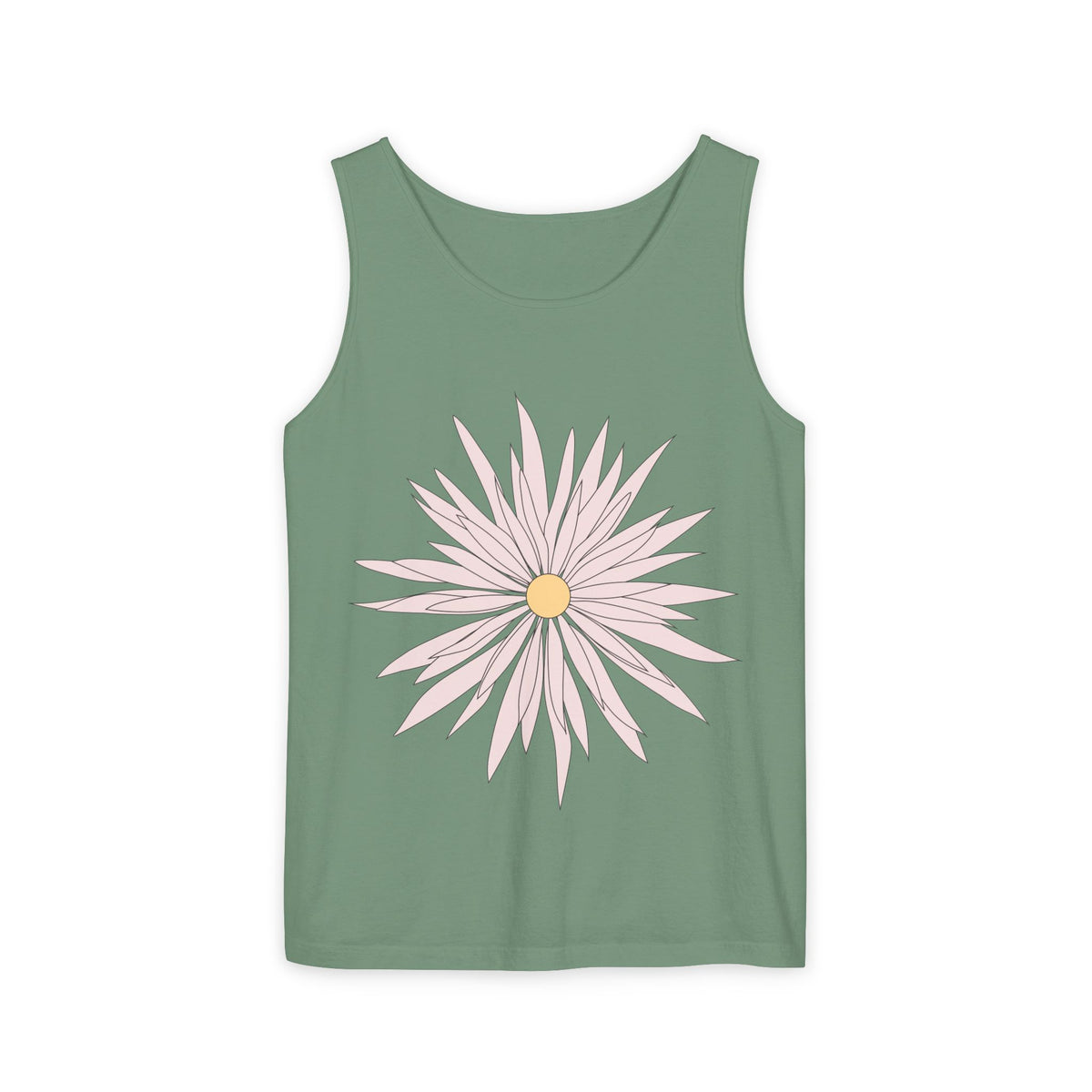 Dainty Pink Daisy Tank Top — Floral Graphic Summer Tank