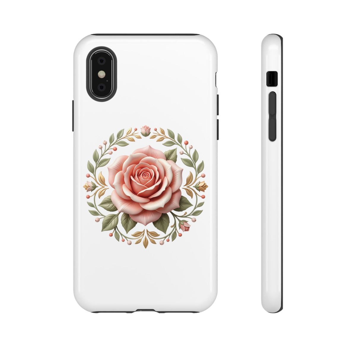 Floral Rose Wreath Tough Phone Case