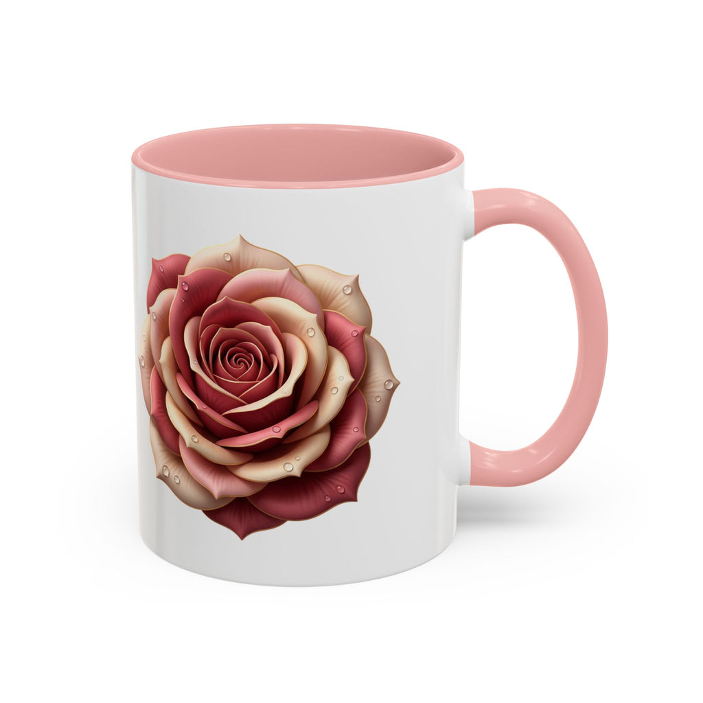 Rose Waterdrop Accent Coffee Mug — Floral 11/15oz