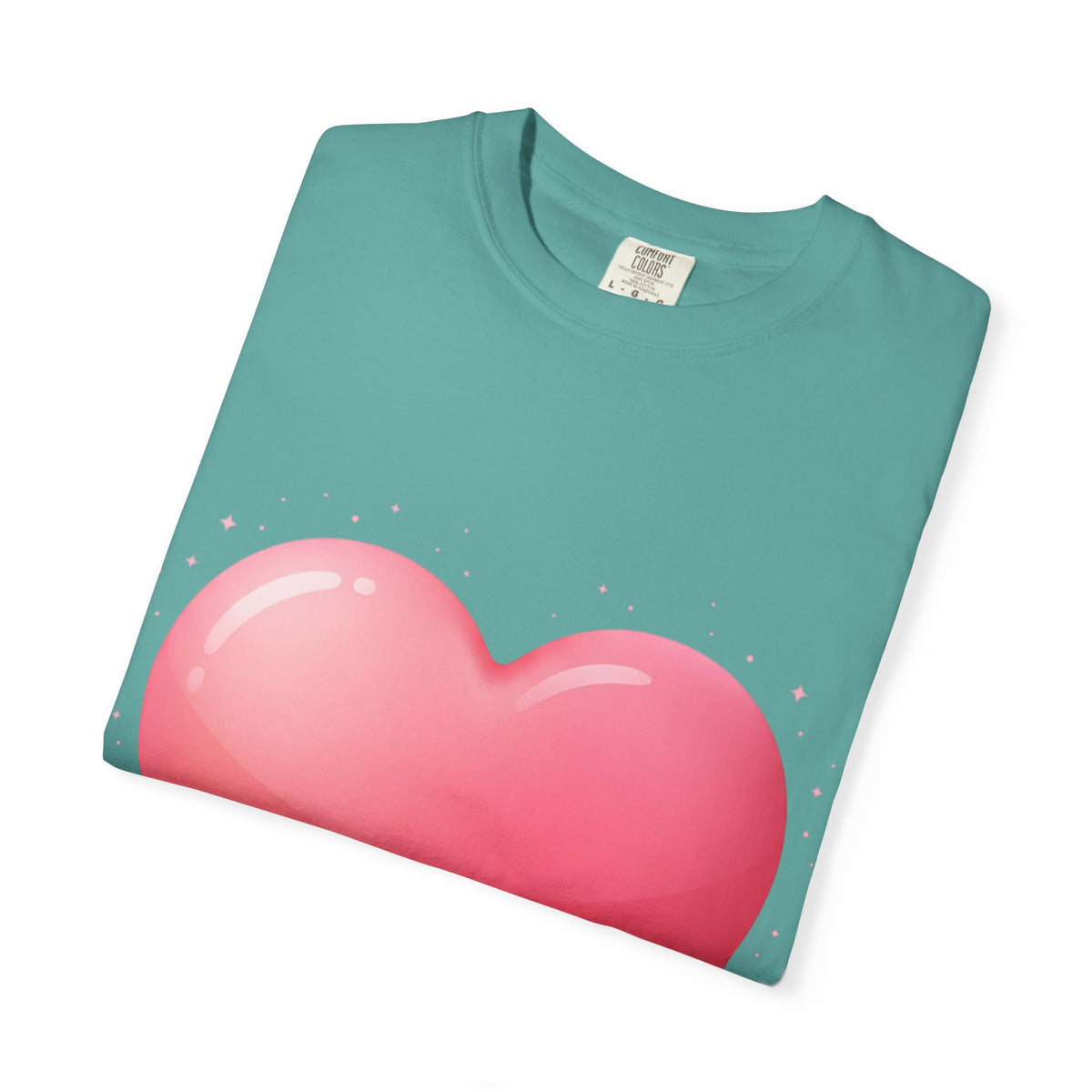 Pink Heart Unisex Garment-Dyed T-shirt