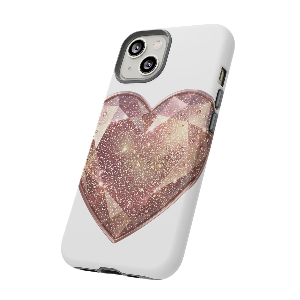 Rose Gold Glitter Crystal Heart Phone Case