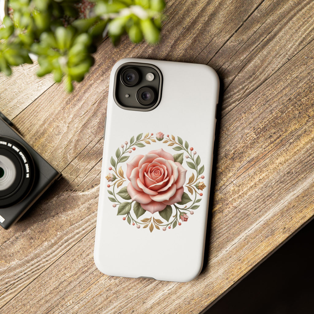 Floral Rose Wreath Tough Phone Case