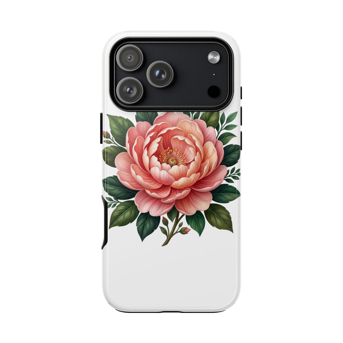 Floral Peony Tough Phone Case — Protective Botanical iPhone Cover
