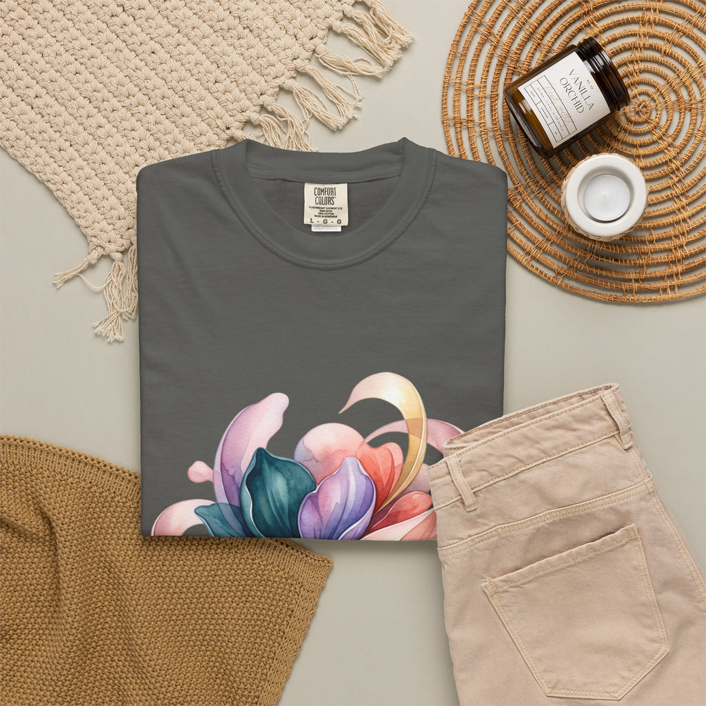 T-Shirt — Colorful Abstract Floral Swirl Graphic Tee