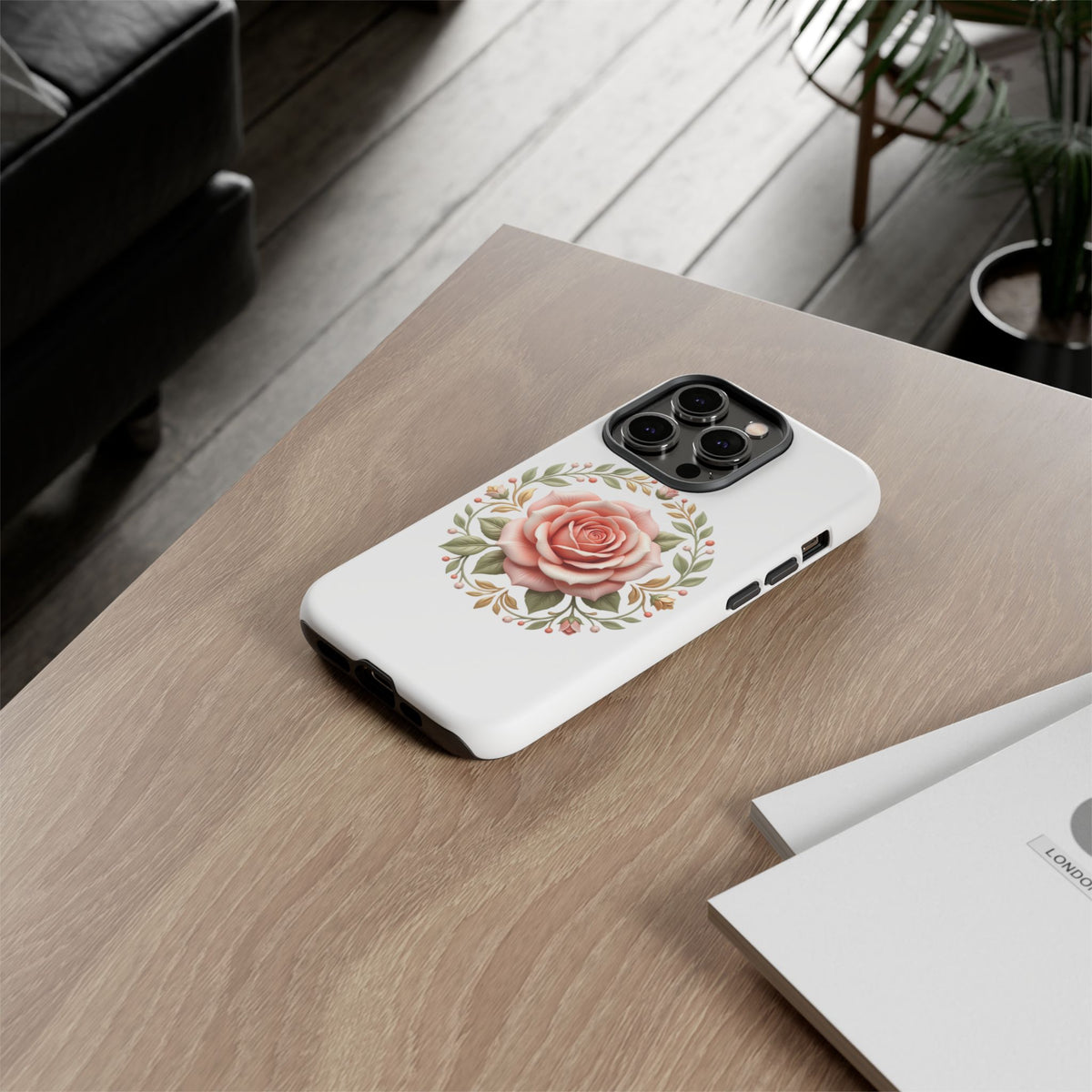 Floral Rose Wreath Tough Phone Case