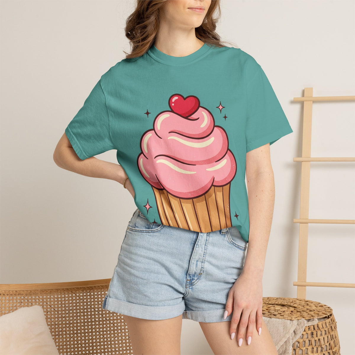 Pink Cupcake Unisex Garment-Dyed T-shirt