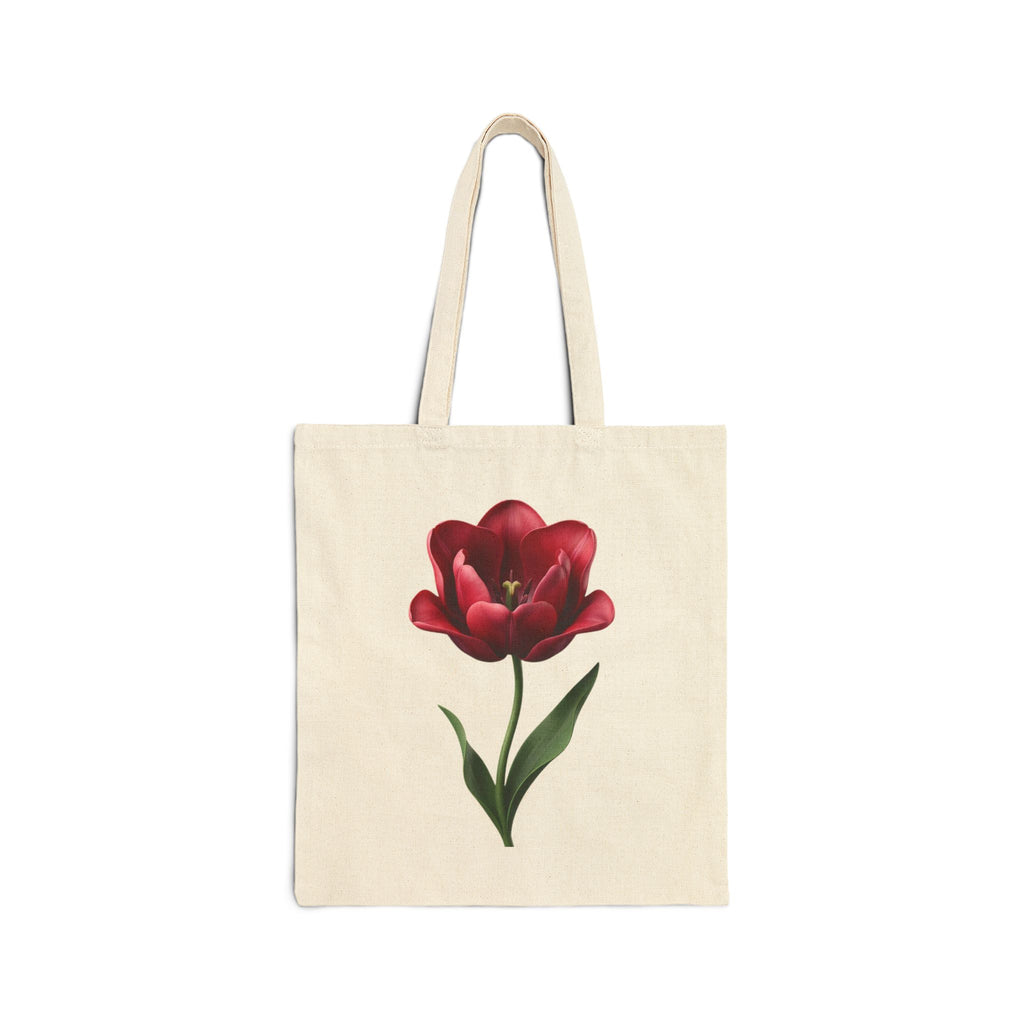 Red Tulip Canvas Tote Bag