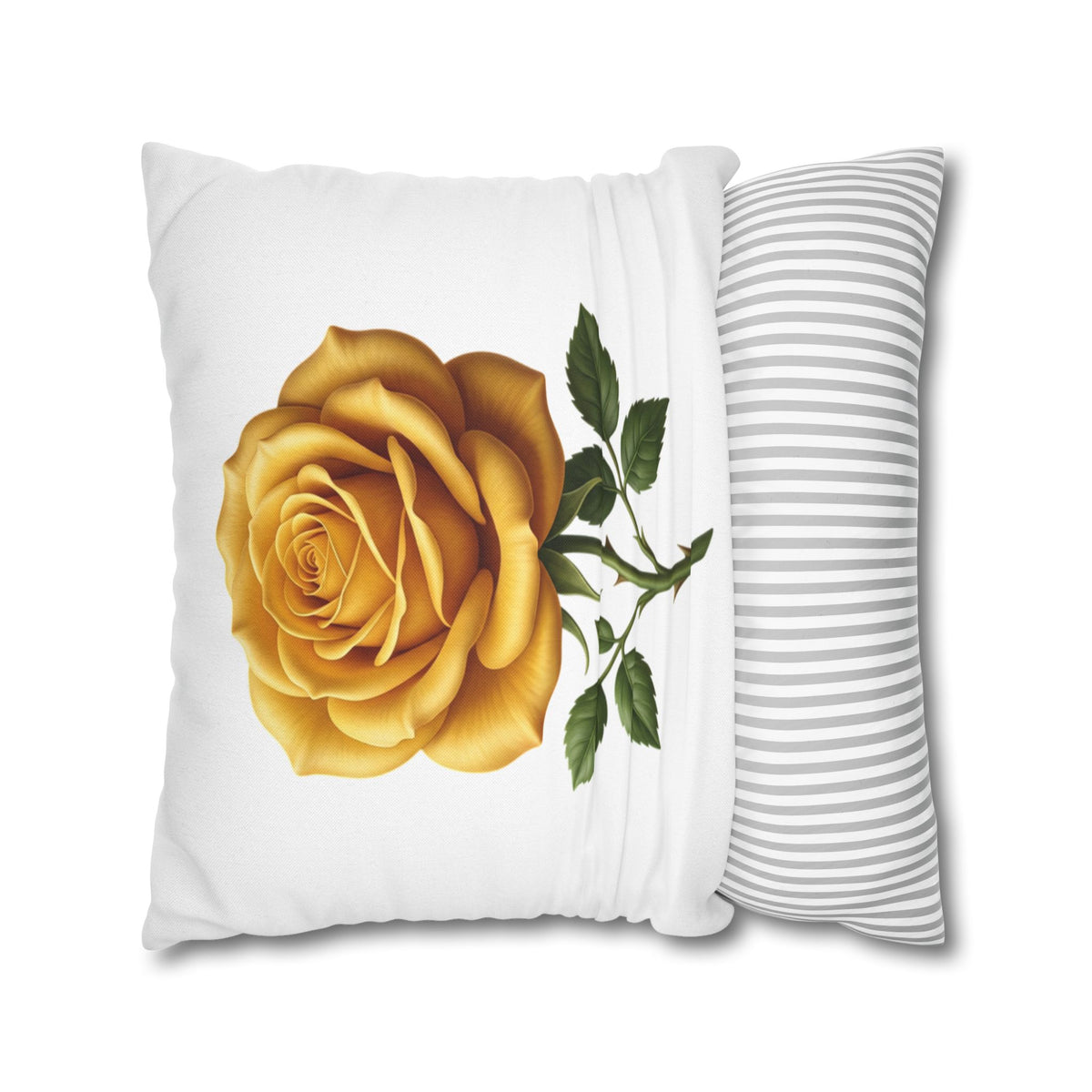 Yellow Rose Spun Polyester Square Pillowcase