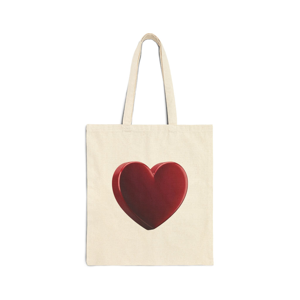 Red heart Cotton Canvas Tote Bag