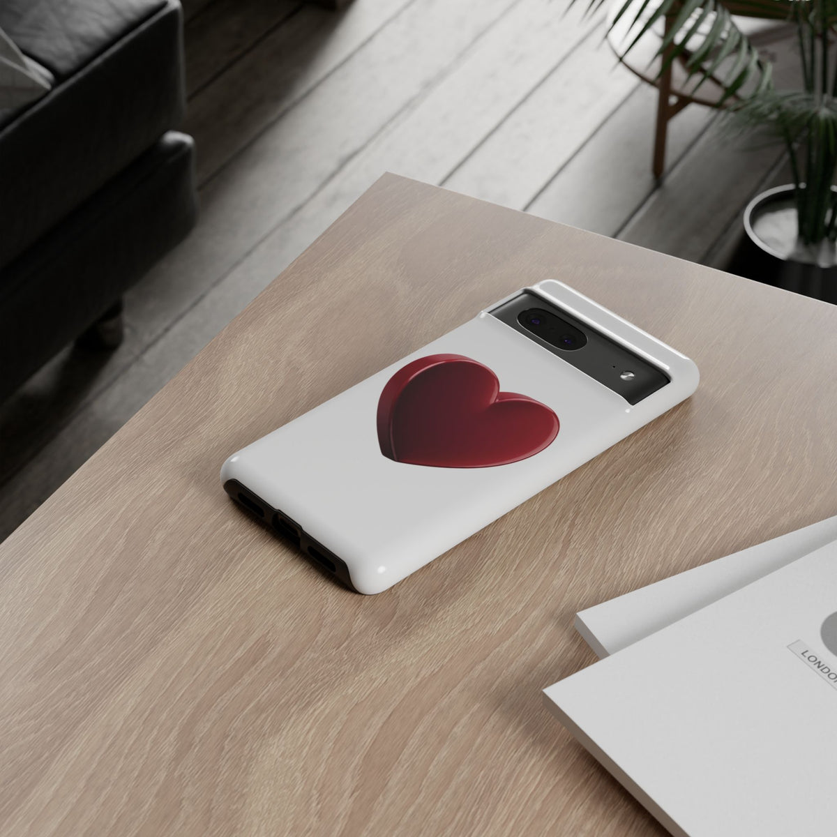 Heart Tough Phone Case - Red 3D Heart Protective Phone Case