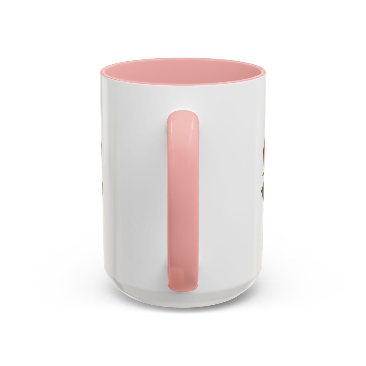 Red Rose Accent Coffee Mug — Floral Ceramic Coffee Cup (11/15oz)