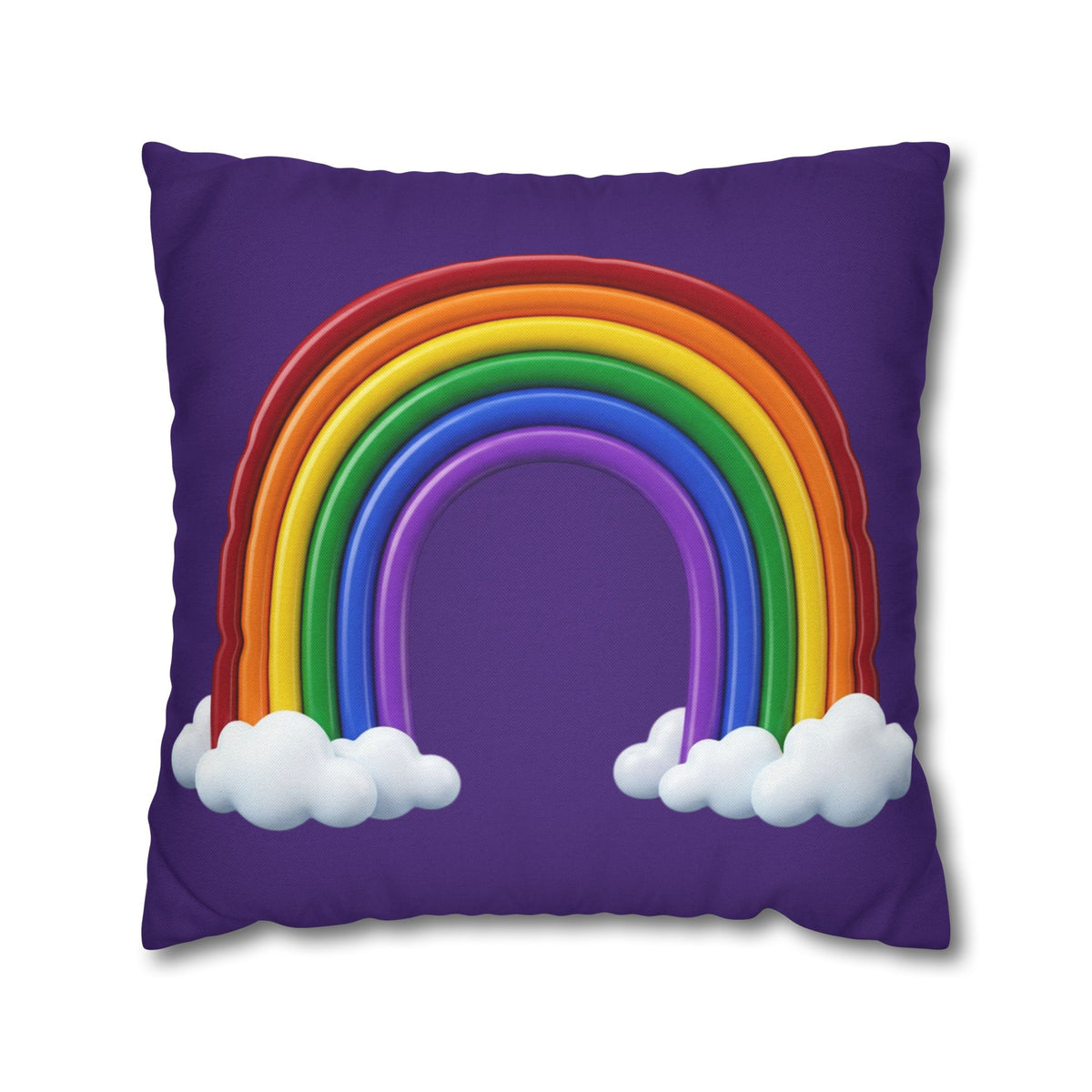 Rainbow Dark Purple Spun Polyester Square Pillowcase