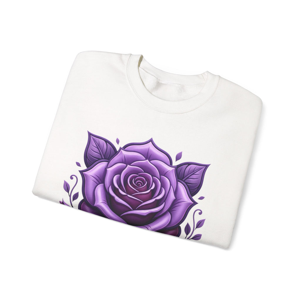 Purple Rose Crewneck Sweatshirt