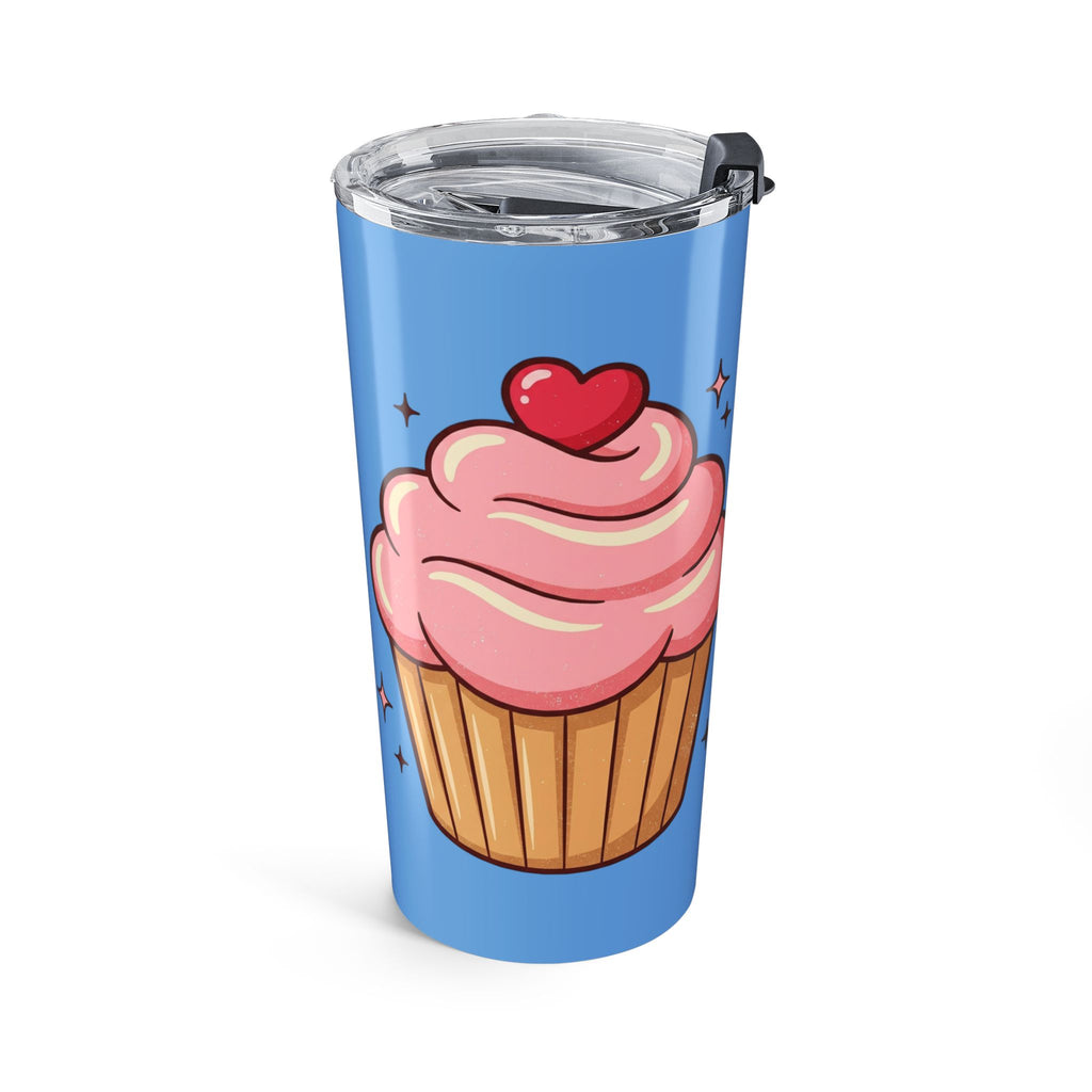 Pink Cupcake Tumbler 20oz- Light Blue
