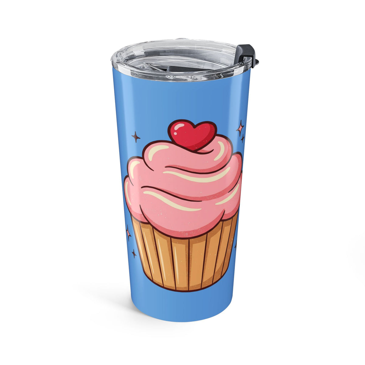 Pink Cupcake Tumbler 20oz- Light Blue