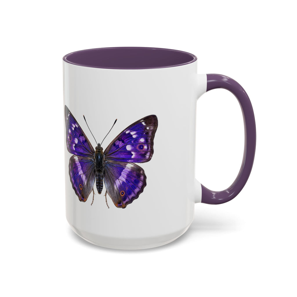 Purple Butterfly Accent Coffee Mug – Elegant Floral Butterfly Ceramic Cup