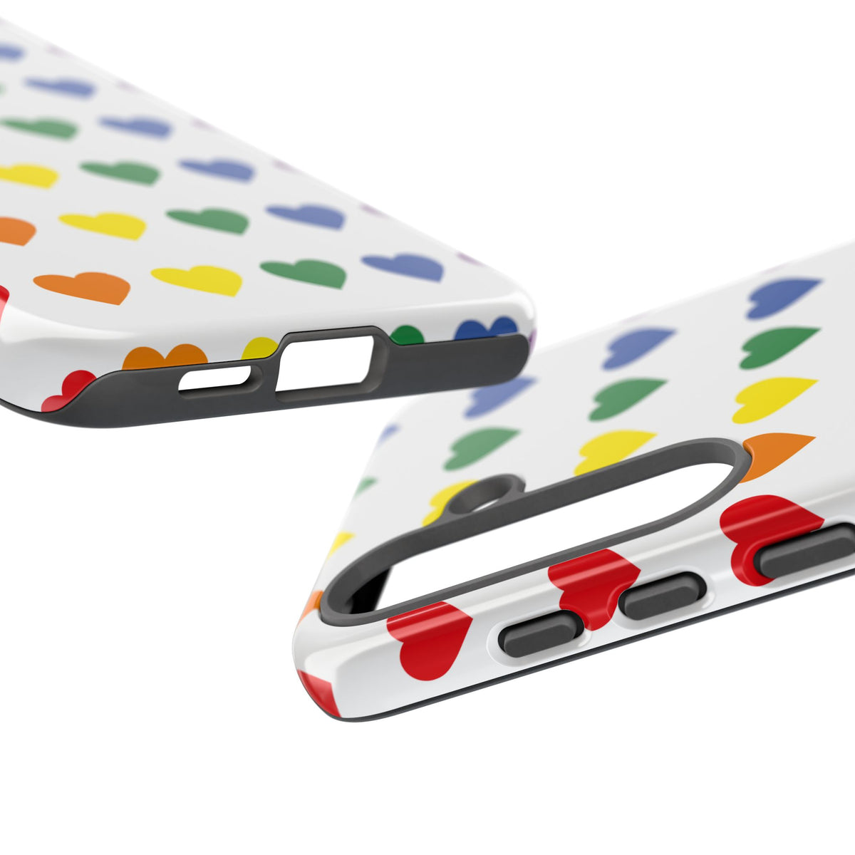 Rainbow Heart Tough Phone Case — Pride Pattern Protective Cover