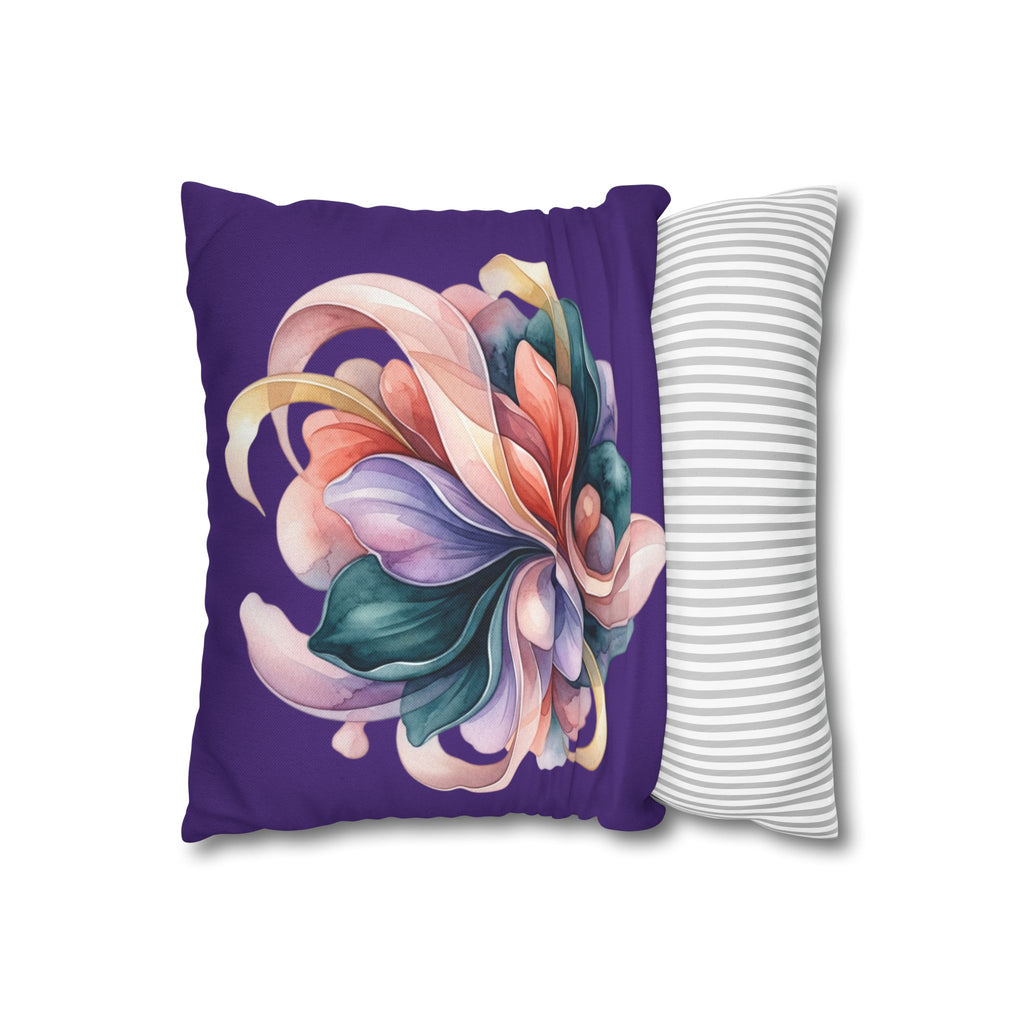 Floral Swirl Decorative Pillowcase — Abstract Blossom Accent for Living Room & Bedroom