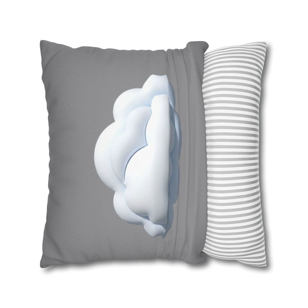 Cloud Graphic Pillowcase — Soft Grey Decorative Throw Pillow Cover