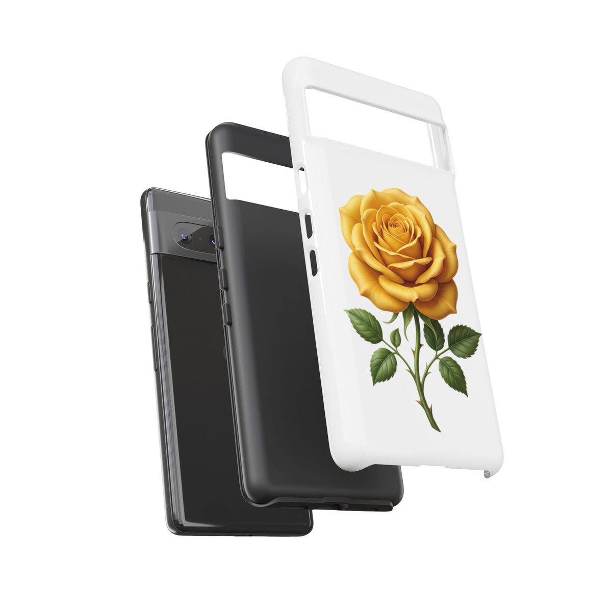 Yellow Rose Phone Case — Vintage Floral Tough Protective Cover