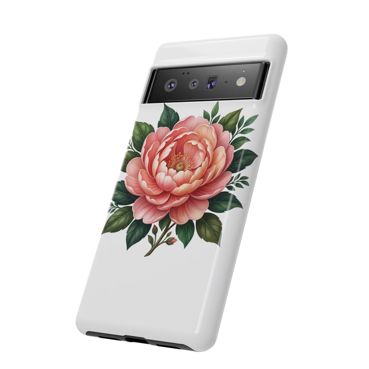 Floral Peony Tough Phone Case — Protective Botanical iPhone Cover