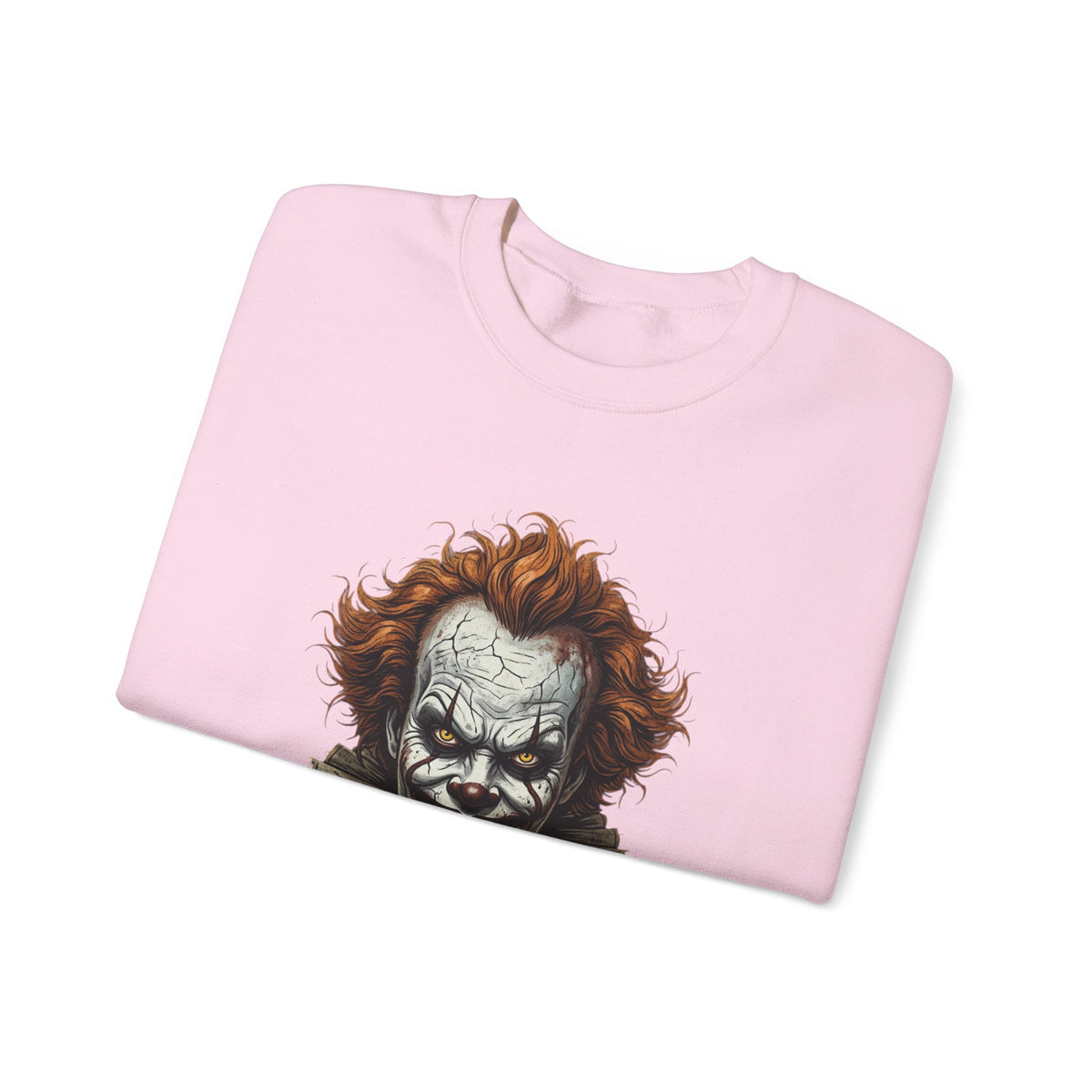 Creepy Clown Crewneck Sweatshirt – Horror Movie Inspired Graphic
