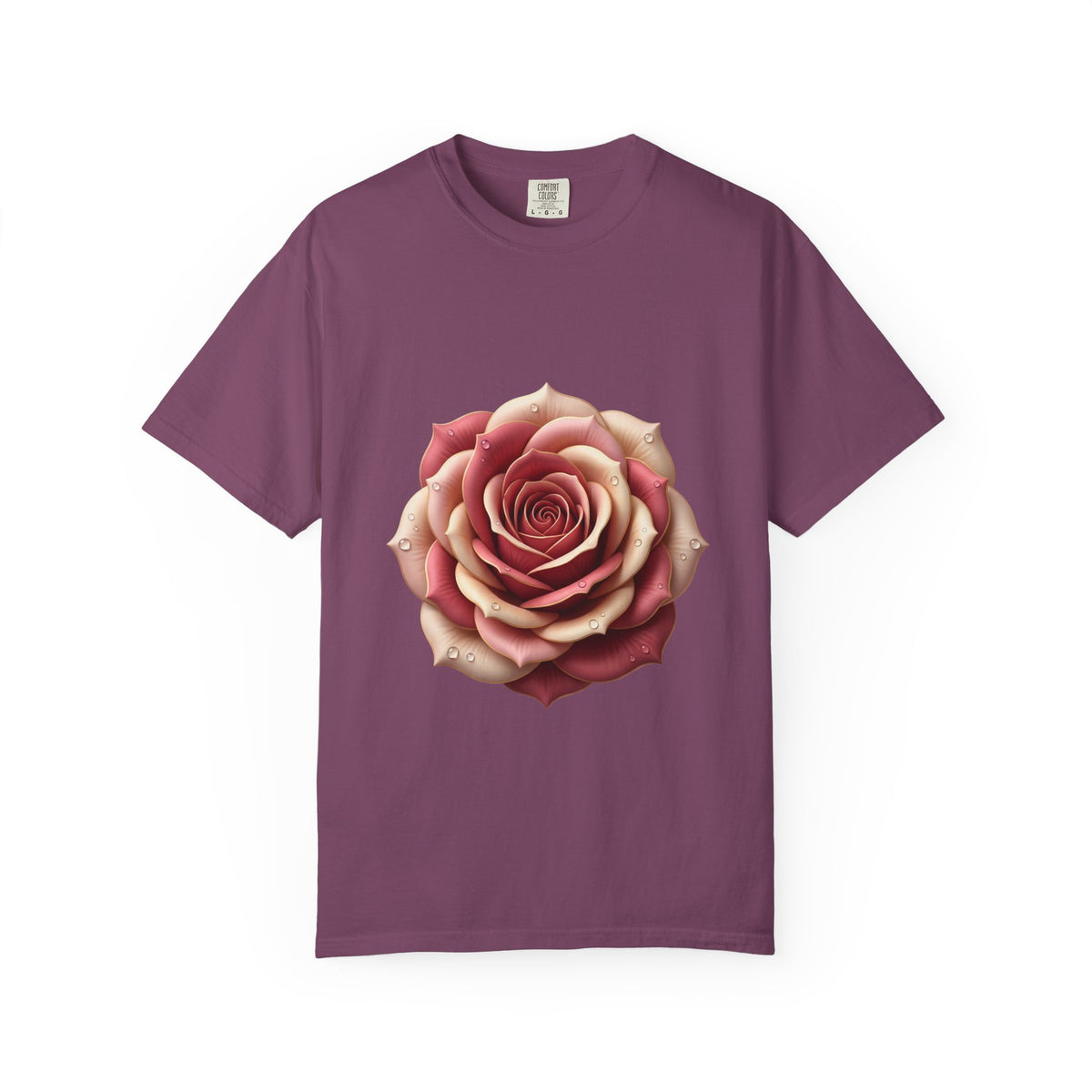 Rose Bloom Graphic T-Shirt — Realistic Pink Rose Floral Tee