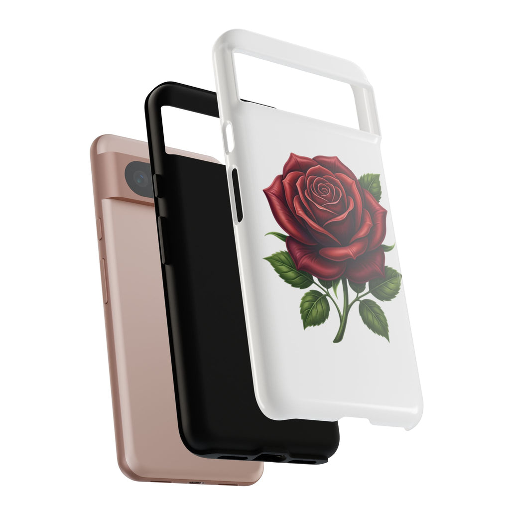 Rose Phone Case — Vintage Red Rose Floral Protective Cover