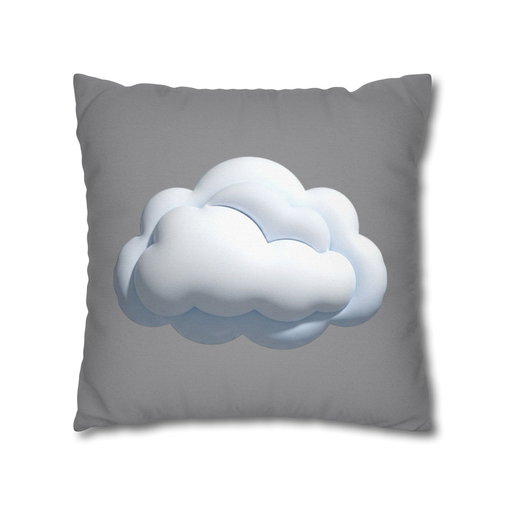 Cloud Graphic Pillowcase — Soft Grey Decorative Throw Pillow Cover