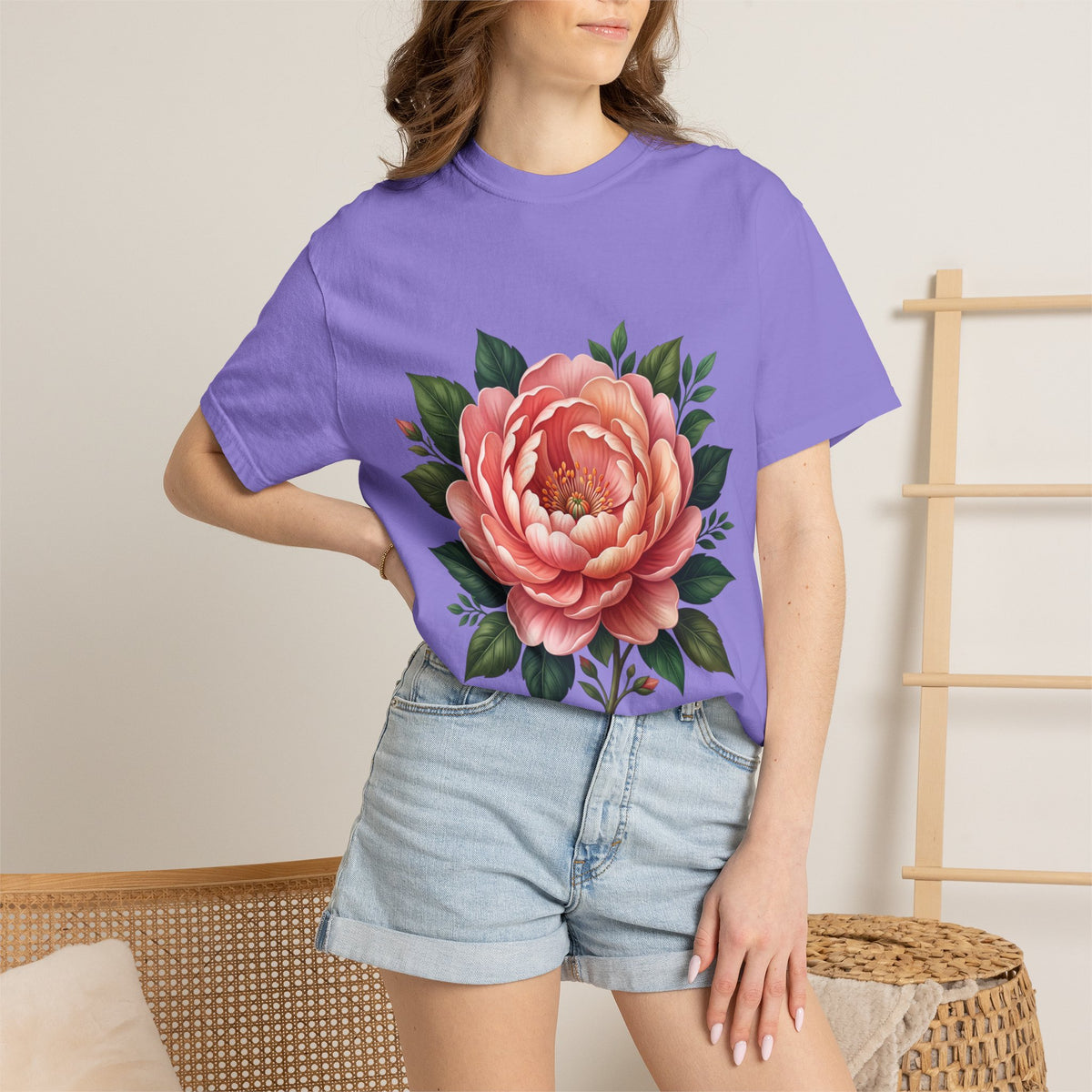 Peony Bloom T-Shirt — Vintage Floral Graphic Tee
