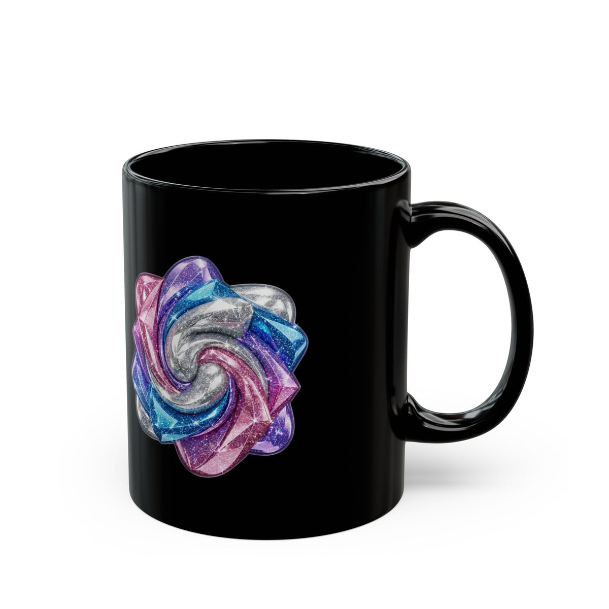 3D Glitter Design Black Mug (11oz, 15oz)