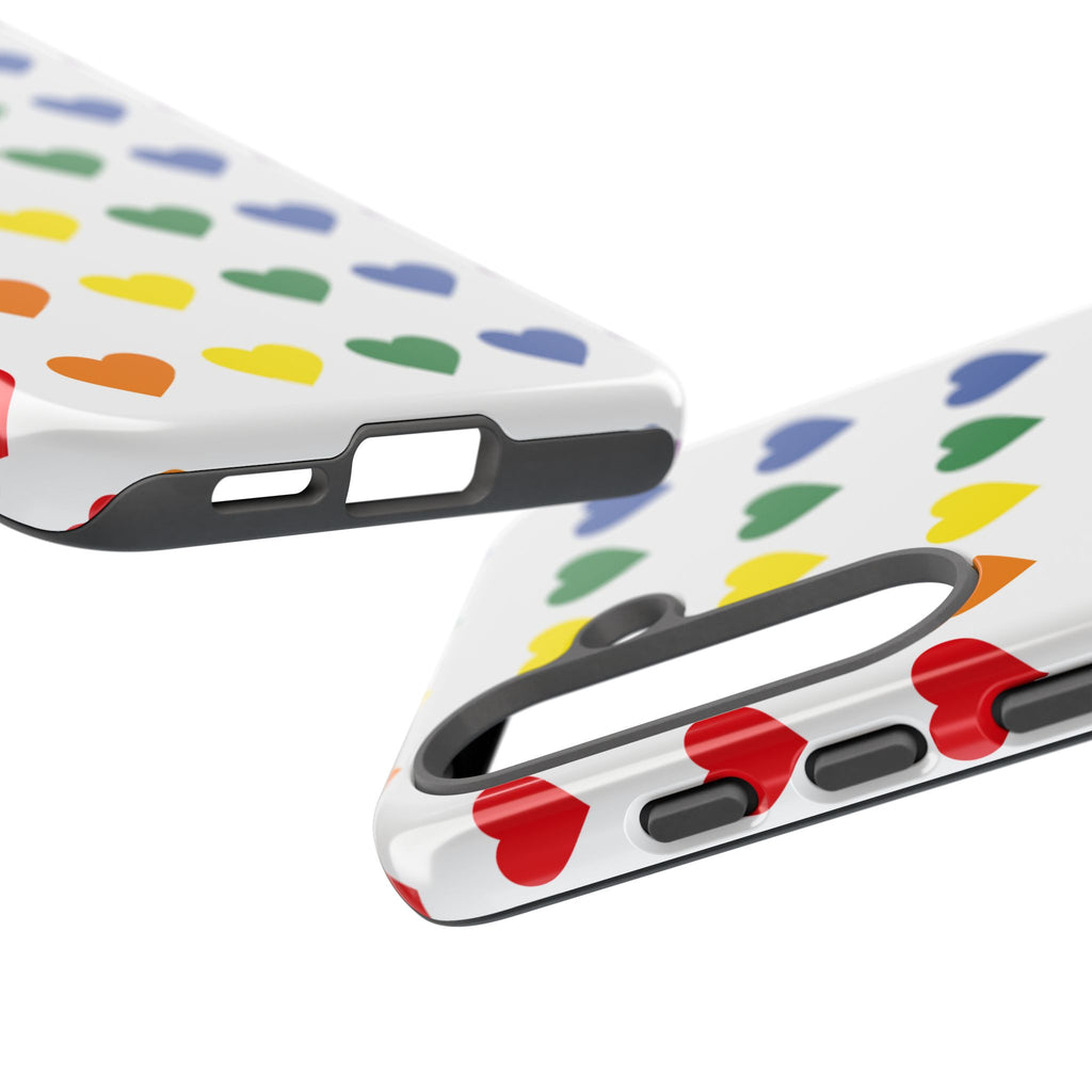 Rainbow Heart Tough Phone Case — Pride Pattern Protective Cover