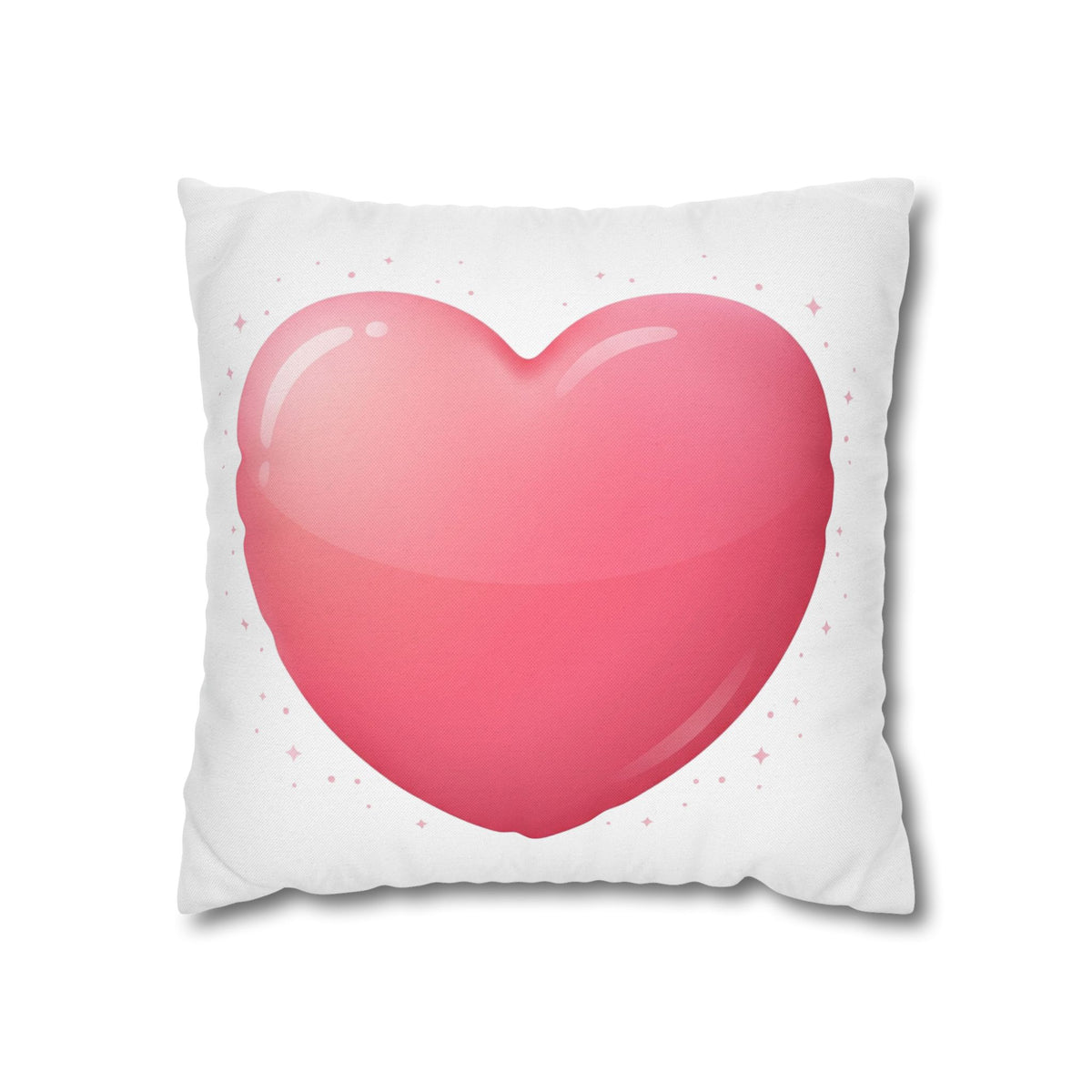 Pink Heart Spun Polyester Square Pillowcase