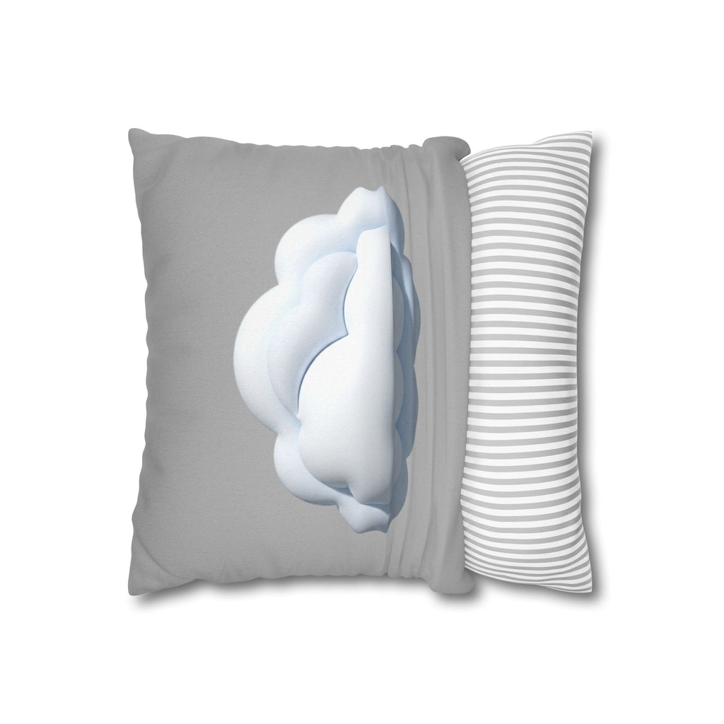 Cloud Throw Pillow Cover — Soft Light Gray Decorative Square Pillowcase