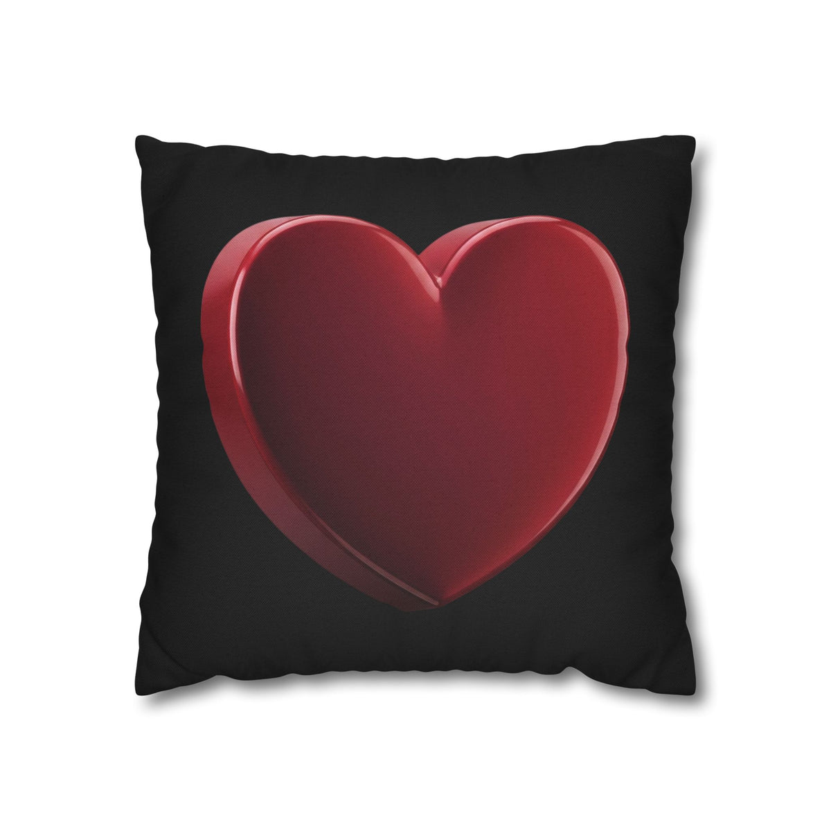 Red Heart Black Spun Polyester Square Pillowcase